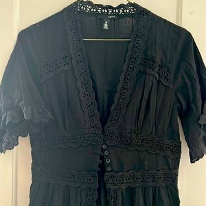 Aqua Stunning black Eyelet Coverup